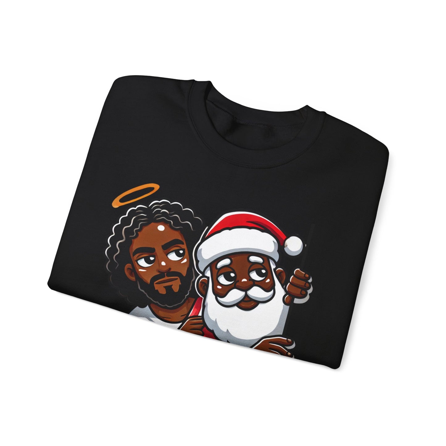 "We Saw That" Black Jesus and Black Santa Crewneck! Sweatshirt