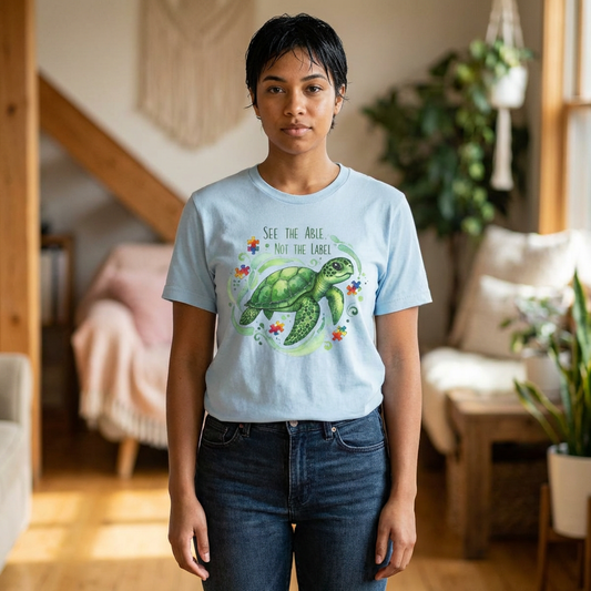 Sea Turtle "See the Able Not the Label" Graphic Tee