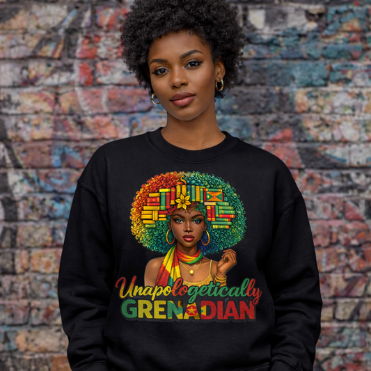 Grenadian Crewneck Sweatshirt — Unapologetically Grenadian Afrocentric Design