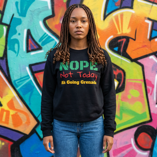 NOPE Not Today Crewneck Sweatshirt – Funny Casual Graphic Sweatshirt