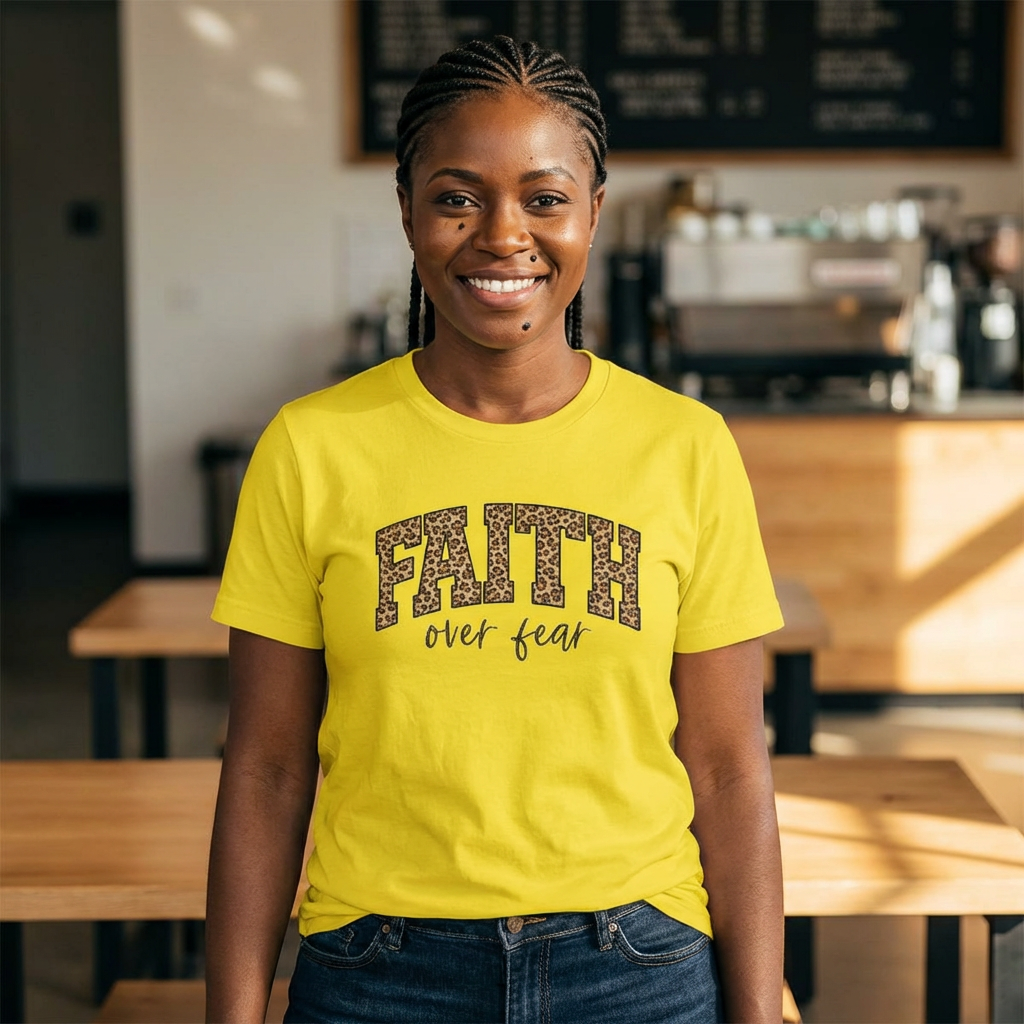Faith Over Fear Leopard Graphic Tee