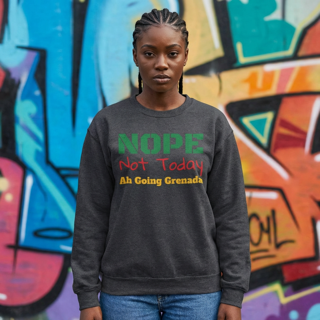 NOPE Not Today Crewneck Sweatshirt – Funny Casual Graphic Sweatshirt