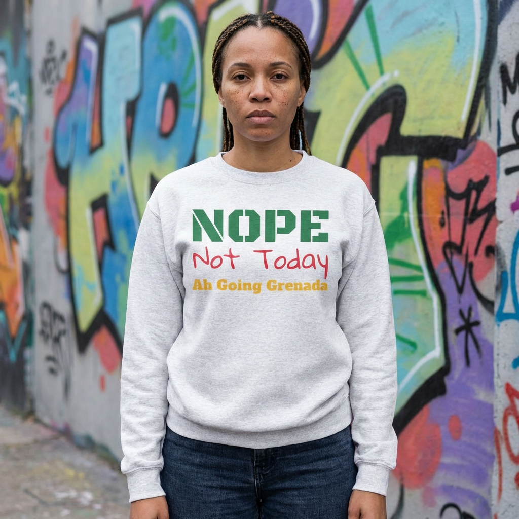 NOPE Not Today Crewneck Sweatshirt – Funny Casual Graphic Sweatshirt