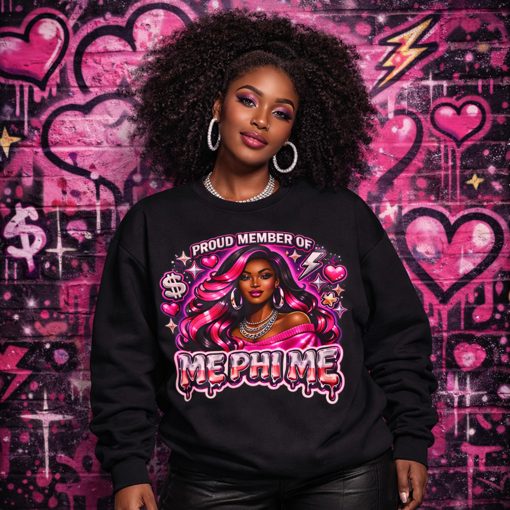 Mephime Crewneck Sweatshirt — 'Proud Member of Mephime' Graphic Pullover