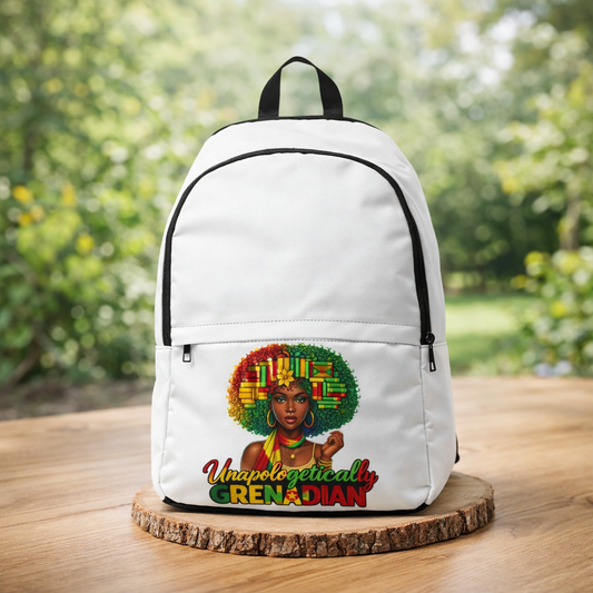 Grenadian Pride Backpack — "Unapologetically Grenadian" Afrocentric Travel Bag