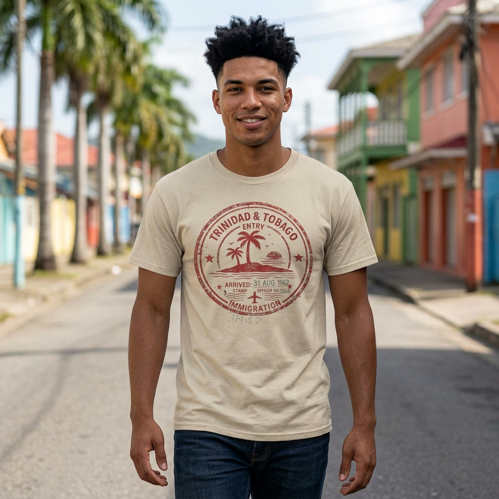 Trinidad & Tobago Passport Stamp Tee – Vintage Tropical Travel T-Shirt