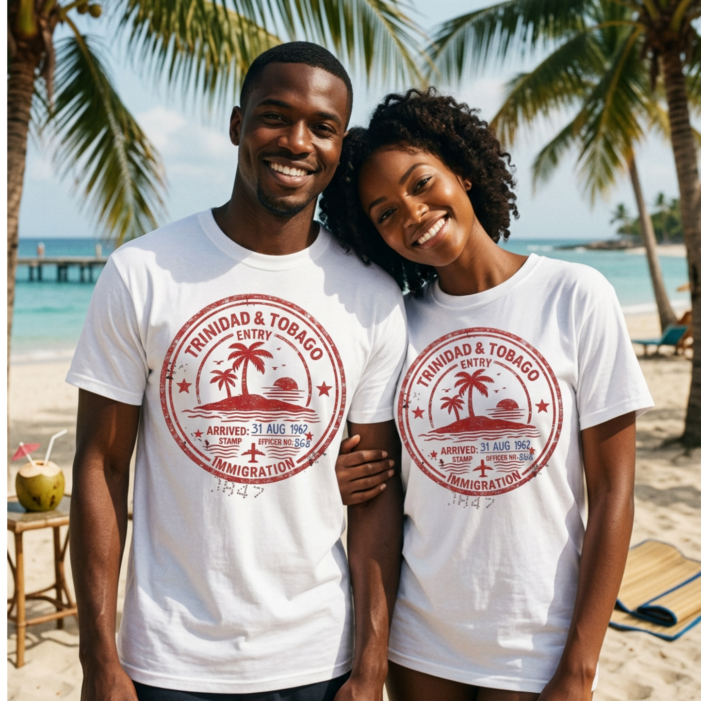 Trinidad & Tobago Passport Stamp Tee – Vintage Tropical Travel T-Shirt