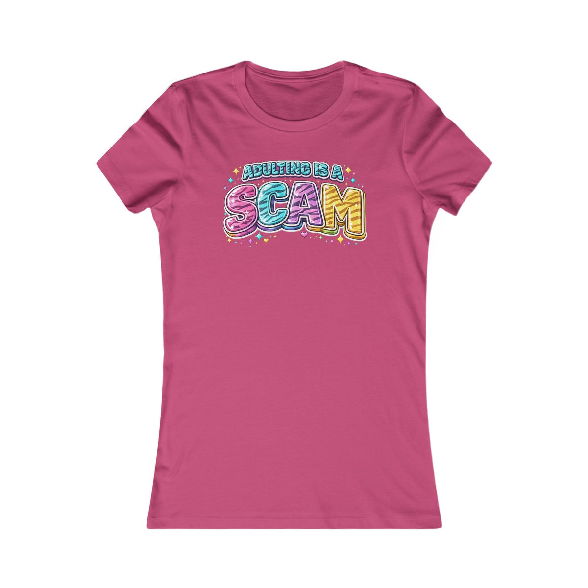 Women's Tee — 'Motherhood Is A Scam' Colorful Graphic Shirt